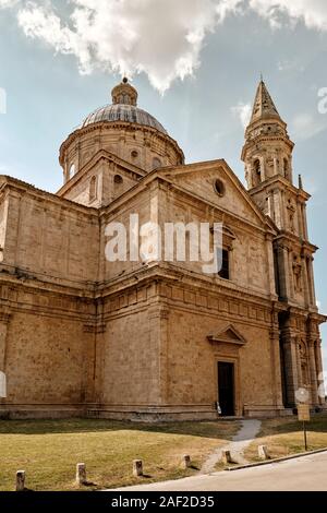 La fin de la renaissance de l'architecture de l'église San Biagio situé juste en dehors de Montepulciano en Toscane, Italie Le paysage de l'UE Banque D'Images