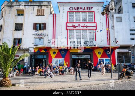 Maroc, Tanger : le Rif (Cinéma) Bibliothèque du cinéma dans "place du grand carré Socco"