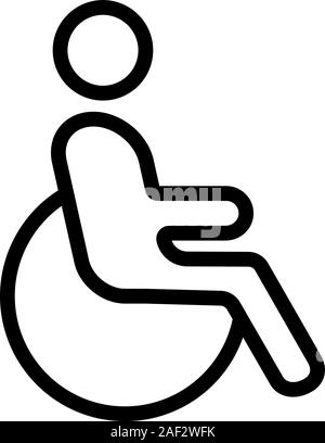 Toilettes pour handicapés vecteur icône. Illustration symbole contour isolé Illustration de Vecteur