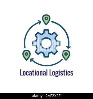 Icône indiquant la logistique de mouvement 1, place à l'autre Illustration de Vecteur