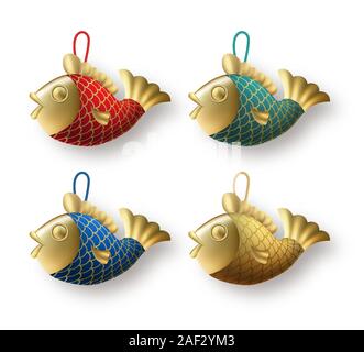 Poisson Koï décoratif chinois Illustration de Vecteur