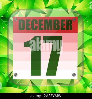 L'icône le 17 décembre. Pour la planification jour important. Bannière pour les jours fériés et les jours spéciaux. Dix-septième décembre icône. L'illustration. Banque D'Images