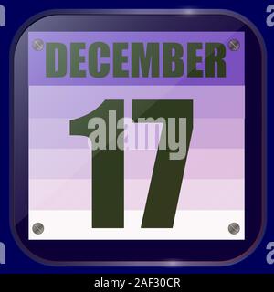 L'icône le 17 décembre. Pour la planification jour important. Bannière pour les jours fériés et les jours spéciaux. Dix-septième décembre icône. L'illustration. Banque D'Images