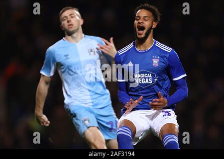 Barry fendue d'Ipswich Town réagit - Ipswich Town v Coventry City, l'Unis FA Cup deuxième ronde replay, Portman Road, Ipswich, Royaume-Uni - 10 décembre 2019 Editorial N'utilisez que des restrictions s'appliquent - DataCo Banque D'Images