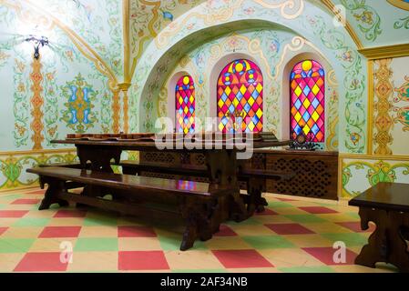 La décoration traditionnelle russe de l'intérieur salle à manger Banque D'Images