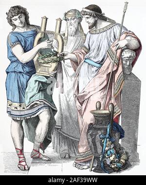 Costume national, des vêtements, de l'histoire des costumes, des gagnants dans les Jeux Olympiques joue, prêtre et roi grec Bacchus du temps plus récents The Prechristian, Volkstracht, Kleidung, Geschichte der Kostüme, Sieger dans den olympischen Spielen, Bacchuspriester und griechischer König aus der Zeit vorchristlichen Banque D'Images