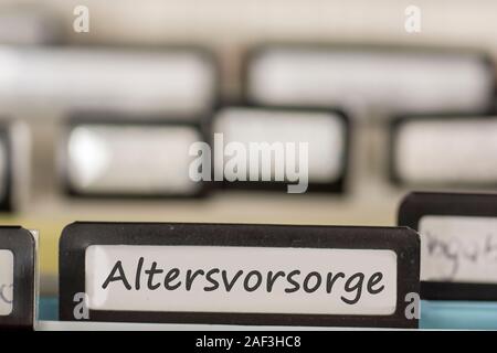 Onglet pour le mot allemand pension Banque D'Images