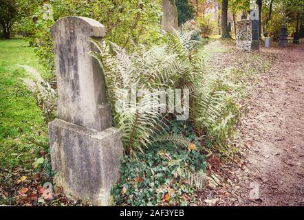 Munich, en vue de l'automne avec de belles couleurs d'Alter Nordfriedhof (ancien cimetière nord), un cimetière public maintenant rejeter parc et espace vert pour fossilifères Banque D'Images
