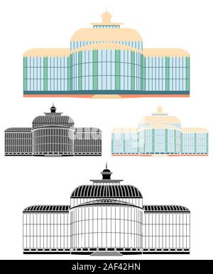 Le Palais de Cristal de la ville de Petropolis Illustration de Vecteur