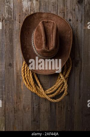 Chapeau de cowboy wall Banque D'Images