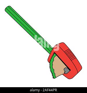 Taille-crayon vert à rouge. Cartoon vector illustration d'actions isolées Illustration de Vecteur
