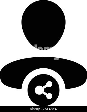 L'icône avec le symbole mâle partager vector profil avatar dans un glyphe illustration pictogramme Illustration de Vecteur