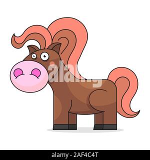 Cheval sur fond blanc. Eps 10. Illustration pour carte de voeux, affiche ou d'impression sur T-shirt. Illustration de Vecteur
