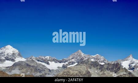 Vue sur Matterhorn glacier paradise de Trockener Steg, en Suisse. Banque D'Images