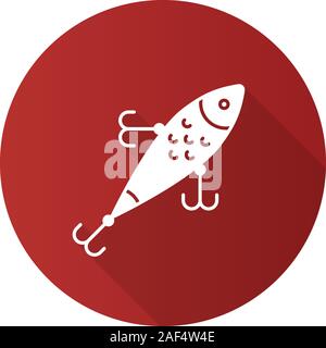 Design plat Lure ombre portée de l'icône de glyphe. L'appât du tiroir. Les engins de pêche. Silhouette Vector illustration Illustration de Vecteur