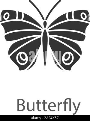 Icône glyphe papillon. Insecte. Papillon de nuit. Symbole de Silhouette. L'espace négatif. Vector illustration isolé Illustration de Vecteur