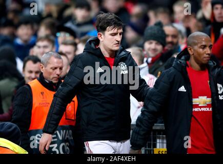 Harry Maguire Manchester United après le coup de sifflet final au cours de l'UEFA Europa League à Old Trafford, Manchester. Banque D'Images