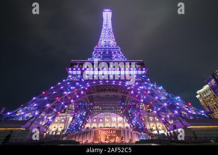 Macao, Chine - 15 octobre 2017 : Macau Tour Eiffel, icône de la parisienne, a Luxury Resort Hotel Casino à Cotai Strip propriété de Las Vegas Sands, Shin Banque D'Images