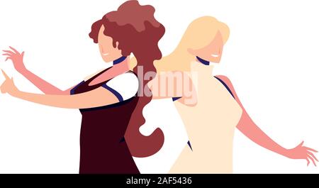 Scène de la femme dans la danse pose, parti, dance club vector illustration design Illustration de Vecteur