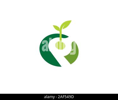 Centre des plantes écologie vert lettre p Illustration de Vecteur