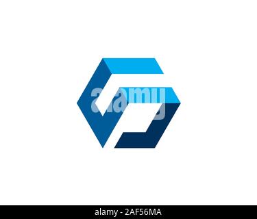 Lettre S cube 3D box logo bleu Illustration de Vecteur