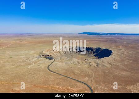 Vue aérienne du Meteor Crater repère naturel à Arizona Banque D'Images