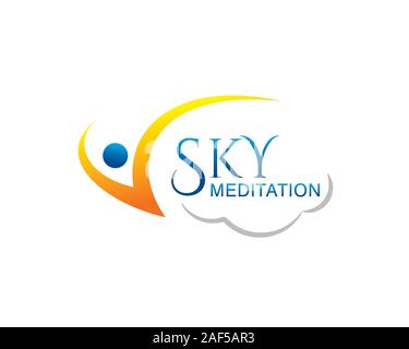 Logo méditation sky Illustration de Vecteur