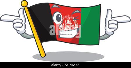 Faites défiler l'afghanistan drapeau mascot cartoon design avec Clin d'œil. Vector illustration Illustration de Vecteur