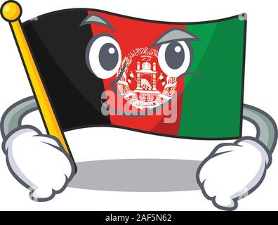 Faites défiler l'afghanistan drapeau Cool mascot personnage avec un sourire. Vector illustration Illustration de Vecteur