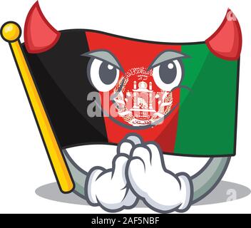 Personnage de diable de faire défiler l'afghanistan drapeau design. Vector illustration Illustration de Vecteur