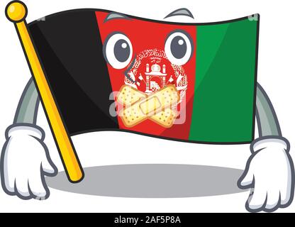 Faites défiler l'afghanistan drapeau mascot cartoon character design sur geste silencieux. Vector illustration Illustration de Vecteur