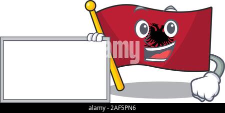 Faites défiler l'albanie drapeau avec cartoon mascot style design. Vector illustration Illustration de Vecteur