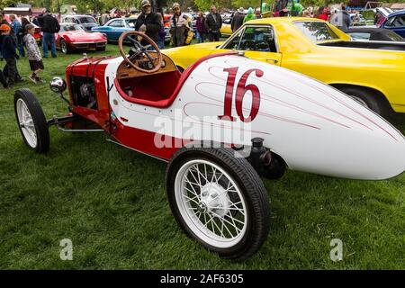 Un stock de 1916 restaurée Ford Modèle T Indianapolis 500 racer dans la Moab Action Avril Car Show dans Moab, Utah. Banque D'Images