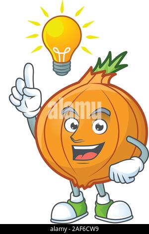 Vous avez une idée sur une échalote geste cute cartoon style Illustration de Vecteur