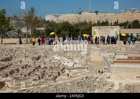 Israël, Jérusalem, Musée d'Israël. Modèle de Jérusalem à la fin de l'époque du Second Temple 66CE échelle de 1:50. Banque D'Images