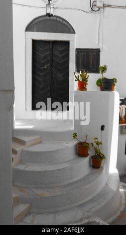 Dans les ruelles de la ville de Naxos en Grèce Banque D'Images