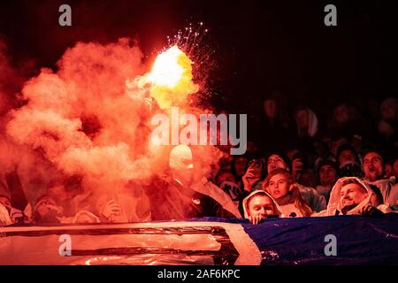 Copenhague, Danemark. Dec 12, 2019. Les amateurs de football du FC Copenhague vu au cours de l'UEFA Europa League entre le FC Copenhague et Malmö FF à Telia Parken de Copenhague. (Photo crédit : Gonzales Photo/Alamy Live News Banque D'Images