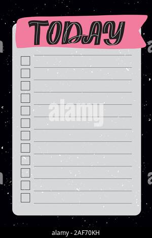Style de l'espace. Modèle pour l'ordre du jour, des planificateurs, des listes de contrôle Illustration de Vecteur