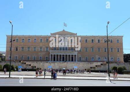Athènes, Grèce - 20 juillet 2019 : Le siège du parlement hellénique Banque D'Images