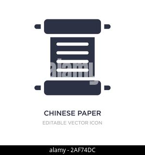 L'icône de papier chinois écrit sur fond blanc. Élément simple illustration de l'art concept. le papier chinois écrit symbole icône du design. Illustration de Vecteur