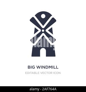 Grand moulin icône sur fond blanc. Élément simple illustration des bâtiments concept. grand moulin symbole icône du design. Illustration de Vecteur