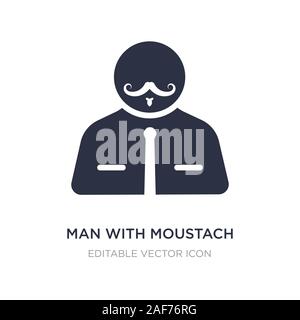 Homme avec moustach icône sur fond blanc. Élément simple illustration de concept d'entreprise. homme avec moustach symbole icône du design. Illustration de Vecteur