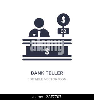 Caissier de banque, icône sur fond blanc. Élément simple illustration de concept d'entreprise. caissier de banque symbole icône du design. Illustration de Vecteur