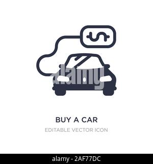 Acheter une voiture icône sur fond blanc. Élément simple illustration à partir de la notion de commerce électronique. acheter une voiture symbole de l'icône du design. Illustration de Vecteur