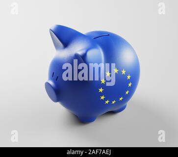 Pink piggy bank, concept d'épargne. Le rendu 3D Banque D'Images