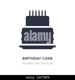 Gâteau d'anniversaire avec des bougies icône sur fond blanc. Élément simple illustration de Food concept. gâteau d'anniversaire avec des bougies symbole d'icône du design. Illustration de Vecteur