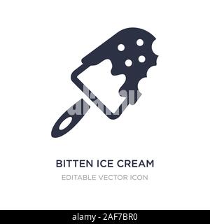 Mordu de la crème glacée icône sur fond blanc. Élément simple illustration de Food concept. mordu la crème glacée symbole icône du design. Illustration de Vecteur