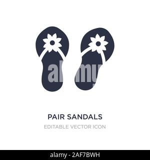 Paire de sandales icône sur fond blanc. Élément simple illustration de Fashion concept. paire de sandales symbole icône du design. Illustration de Vecteur