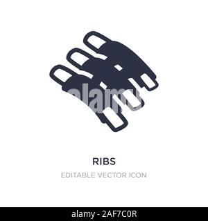 Côtes icône sur fond blanc. Élément simple illustration de Food concept. ribs symbole icône du design. Illustration de Vecteur