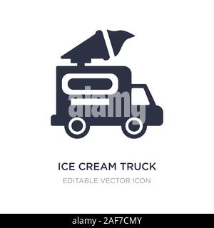 Camion de crème glacée icône sur fond blanc. Élément simple illustration de Food concept. camion de crème glacée symbole icône du design. Illustration de Vecteur